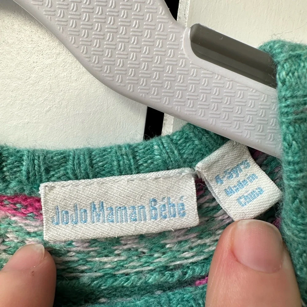 Jojo Maman Bebe Knitted Fair Isle Sweater Dress (Size 4-5)